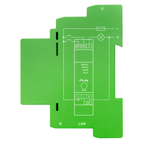Shelly Pro Dimmer 1 - Variateur connecté rail DIN 1 canal : bornier de raccordement du variateur