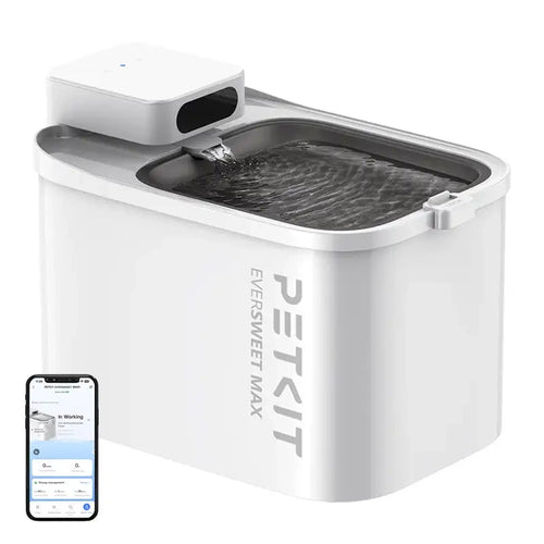 Petkit Eversweet Max - Fontaine à eau sans fil 3 L pour chat et chien : fontaine Petkit Eversweet Max de 3 litres