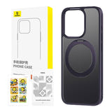 Baseus SkyRing 360° - Coque avec support pour iPhone 14 Pro (violette) : coque, verre trempé et kit de nettoyage fournis