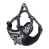 Dogness - Ensemble laisse 1,5 m et harnais pour chien (noir et blanc) : harnais Dogness doublé de mesh respirant