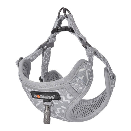 Dogness - Ensemble laisse 1,5 m et harnais pour chien (gris clair) : harnais gris clair doublé de mesh