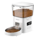 Rojeco - Distributeur de croquettes 2 L à commande par boutons (blanc) : distributeur de croquettes Rojeco 2 L blanc