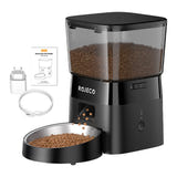 Rojeco - Distributeur de croquettes 2 L connecté Wi-Fi (noir) : distributeur Rojeco vu de profil