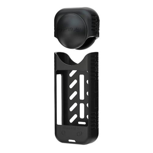 Sunnylife X4-BHT818 - Coque silicone et cache-objectif pour Insta360 X4 (noir) : coque en silicone noire Sunnylife pour Insta360 X4