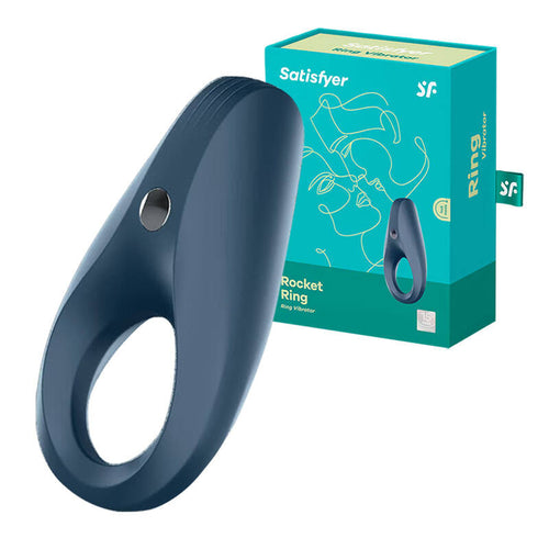 Satisfyer Rocket Ring - Anneau vibrant en silicone, 10 programmes (bleu nuit) : anneau vibrant Satisfyer Rocket Ring bleu nuit
