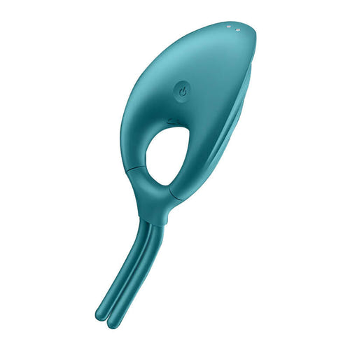 Satisfyer Swordsman - Anneau vibrant ajustable, 12 programmes (vert) : curseur de réglage de la taille de l'anneau
