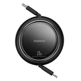 Baseus Free2Pull - Câble rétractable USB-C vers Lightning 20 W (noir) : connecteurs USB-C et Lightning du câble