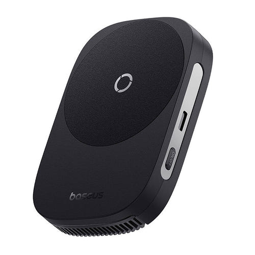 Baseus MagPro II - Refroidisseur magnétique ultra-fin pour smartphone (noir) : rétroéclairage RVB de l'accessoire allumé