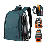Puluz PU5011L - Sac à dos photo pour reflex et 3 objectifs (bleu) : compartiments intérieurs du sac avec matériel photo