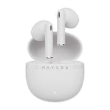 Haylou X1 Plus - Écouteurs sans fil Bluetooth 5.4, 12 mm (blancs) : oreillette Haylou X1 Plus vue de près