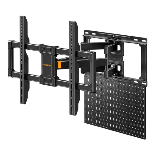 Perlegear PGLF17 - Support TV mural orientable 42-84 pouces, 60 kg : bras déployé et platine de rangement du support
