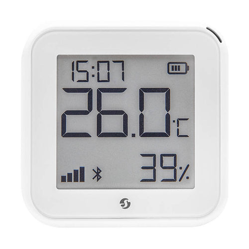 Shelly H&T Gen3 - Capteur de température et d'humidité Wi-Fi (blanc) : capteur Shelly H&T Gen3 blanc avec écran e-paper