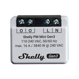 Shelly PM Mini Gen3 - Lot de 2 compteurs d'énergie Wi-Fi et Bluetooth : module miniature pour boîte d'encastrement