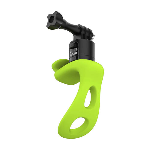 Telesin TLQ-005 - Fixation silicone multifonction pour caméra d'action (vert) : double perçage et attache rapide de la fixation
