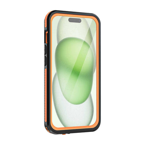 Telesin P4-WTP-03 - Coque étanche IP68 pour iPhone 15 : support magnétique 2 en 1 et bouchons étanches