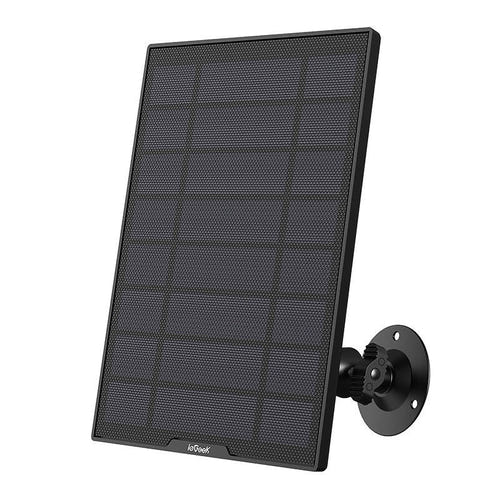ieGeek ZS-GQ5 - Panneau solaire pour caméras de surveillance (noir) : support orientable et câble USB de 3 m