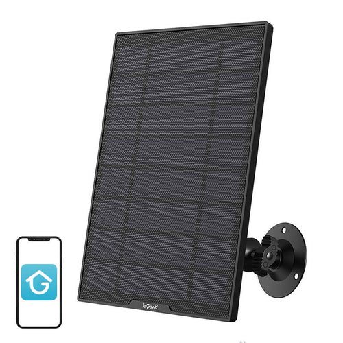 ieGeek ZS-GQ5 - Panneau solaire pour caméras de surveillance (noir) : panneau solaire ieGeek ZS-GQ5 noir avec son support