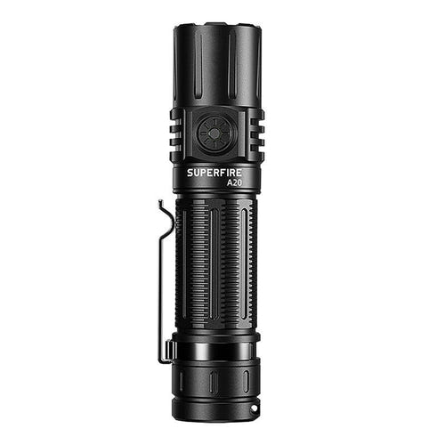 Superfire A20 - Lampe torche 1700 lm, portée 300 m (noir) : lampe torche Superfire A20 noire