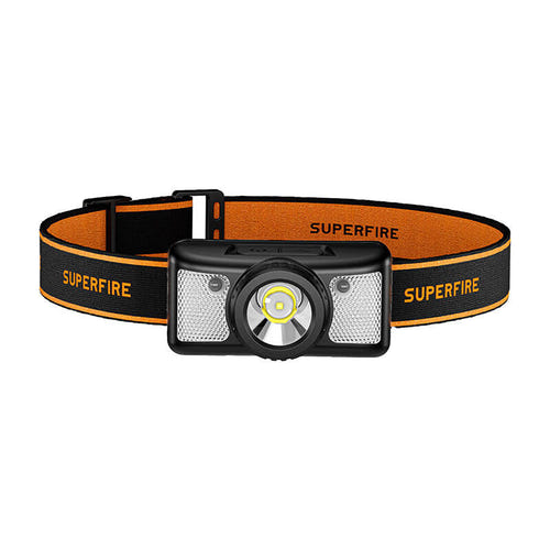 Superfire HL91-X - Lampe frontale 200 lm avec capteur de mouvement (noir) : lampe frontale Superfire HL91-X noire