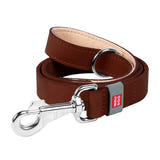 Waudog - Laisse pour chien en cuir naturel 14 mm x 122 cm (marron) : laisse Waudog en cuir naturel marron
