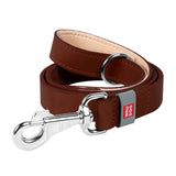 Waudog - Laisse pour chien en cuir naturel 14 mm x 122 cm (marron) : laisse Waudog en cuir naturel marron