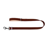 Waudog - Laisse pour chien en cuir naturel 14 mm x 122 cm (marron) : mousqueton chromé et poignée en cuir