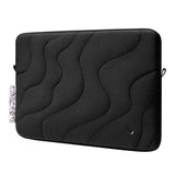 tomtoc Terra-A27 - Housse pour ordinateur portable 16 pouces (noire) : texture matelassée noire et fermeture YKK