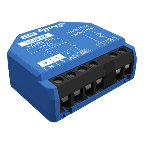 Shelly 1 Gen3 - Module domotique 1 canal contact sec Wi-Fi et Bluetooth : module domotique Shelly 1 Gen3 bleu