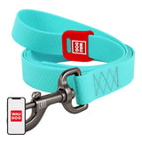 Waudog - Laisse pour chien étanche COLLARTEX 20 mm x 183 cm (turquoise) : sangle COLLARTEX visible dans l'obscurité