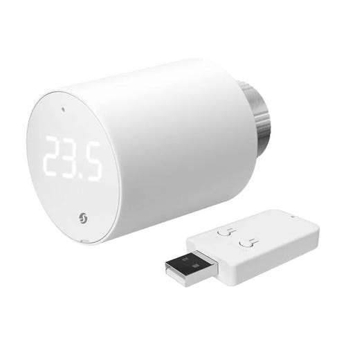 Shelly BLU TRV - Tête thermostatique connectée Bluetooth avec centrale (blanche) : tête thermostatique Shelly BLU TRV blanche