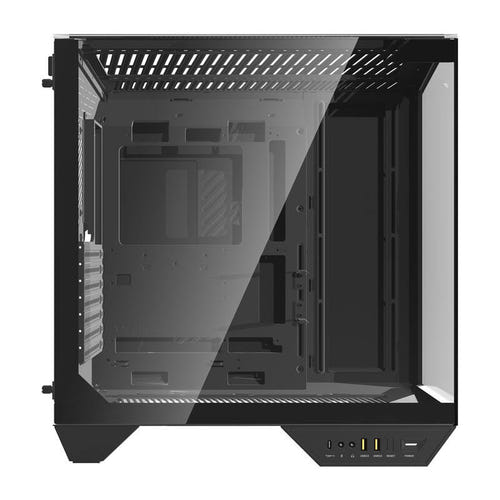 darkFlash DY470 - Boîtier PC grande tour compatible back-connect (noir) : panneau latéral en verre trempé du DY470