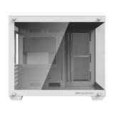 darkFlash C285MP - Boîtier PC moyenne tour double vitrage trempé (blanc) : connectique et boutons du panneau supérieur