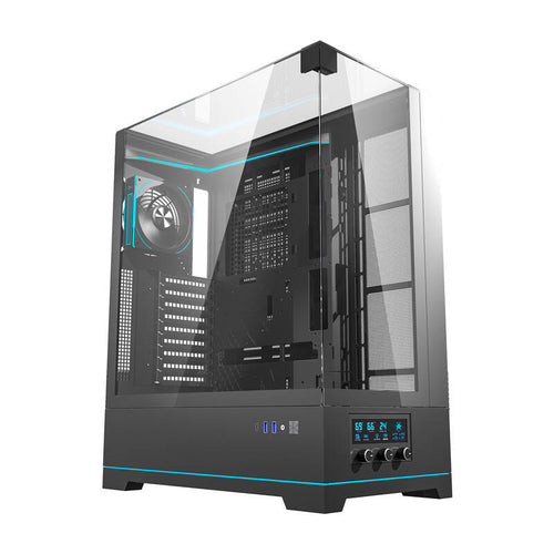 darkFlash DY450L PRO - Boîtier PC grande tour avec écran de température (noir) : boîtier PC darkFlash DY450L PRO noir