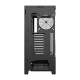 darkFlash DY451L - Boîtier PC grande tour sans ventilateur (noir) : intérieur du châssis et emplacements de ventilateurs