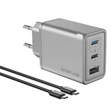 EcoFlow RAPID - Chargeur secteur GaN 65 W à trois ports : câble d'un mètre fourni avec le chargeur