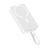 Baseus Mini édition Bayern - Batterie externe magnétique 10000 mAh, 30 W (blanche) : batterie fixée par aimants au dos d'un téléphone