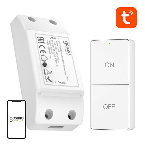 Gosund SW20 - Module domotique Wi-Fi 10 A avec télécommande (Tuya) : module domotique Gosund SW20 et sa télécommande