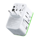 GlocalMe Roamplug - Adaptateur de voyage et hotspot 4G Wi-Fi 6, 70 W (blanc) : fiches escamotables des différents standards de prise