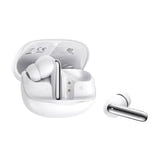 QCY MeloBuds HT12 - Écouteurs sans fil à réduction de bruit -45 dB (blancs) : écouteur MeloBuds HT12 blanc vu de près