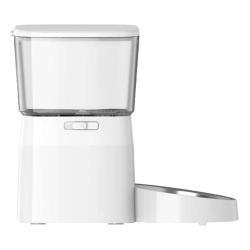 Rojeco RWSQ-12 - Distributeur de croquettes connecté 2 l Wi-Fi (blanc) : gamelle en acier inoxydable du distributeur