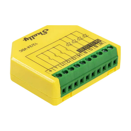 Shelly Plus RGBW PM - Contrôleur de rubans LED 12/24 V Wi-Fi et Bluetooth avec mesure : contrôleur de rubans LED Shelly Plus RGBW PM