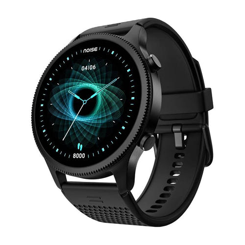 Noise Halo - Montre connectée AMOLED ronde 1,43 pouce avec appels Bluetooth (noir) : montre connectée Noise Halo noire à écran rond