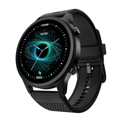 Noise Halo - Montre connectée AMOLED ronde 1,43 pouce avec appels Bluetooth (noir) : montre connectée Noise Halo noire à écran rond