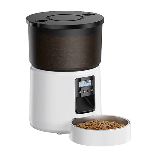Rojeco RWSQXBAJO-3L - Distributeur de croquettes automatique 3 L à boutons (blanc) : distributeur de croquettes Rojeco 3 L blanc