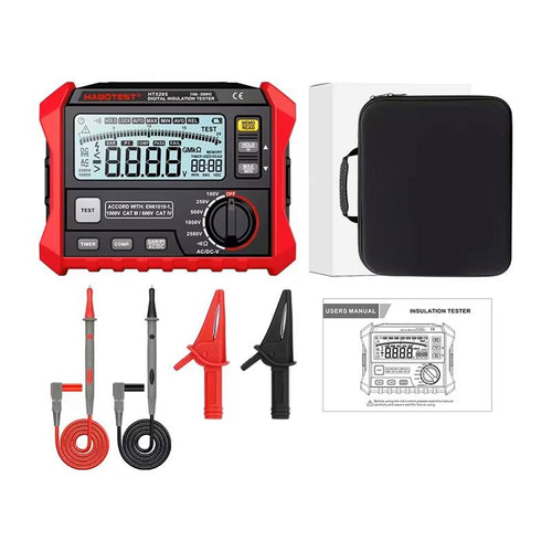 Habotest HT5205 - Testeur d'isolement numérique jusqu'à 2500 V : testeur d'isolement Habotest HT5205 vu de face