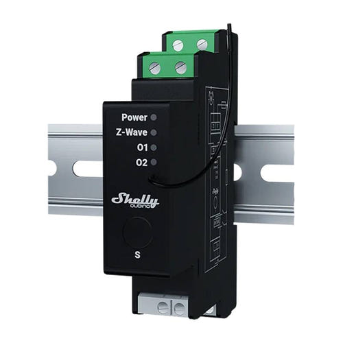 Shelly Qubino Wave Pro Shutter - Module DIN Z-Wave pour volets roulants : module Shelly Qubino Wave Pro Shutter noir
