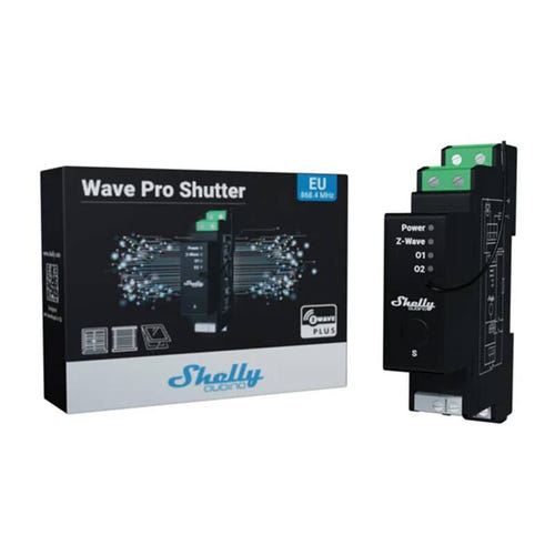 Shelly Qubino Wave Pro Shutter - Module DIN Z-Wave pour volets roulants : borniers et montage sur rail DIN
