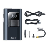 Baseus PrimeTrip VA1 - Compresseur portable 2 en 1 avec lampe torche (noir) : écran LCD de pression et molette des modes