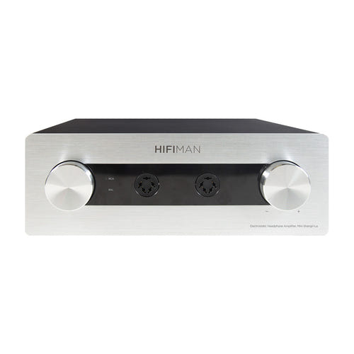 HiFiMAN Mini Shangri-La - Amplificateur électrostatique pour casque : façade avec sélecteur et potentiomètre de volume