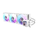 darkFlash DV360S - Refroidissement liquide 360 mm avec écran LCD (blanc) : radiateur 360 mm et trois ventilateurs ARGB